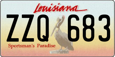 LA license plate ZZQ683