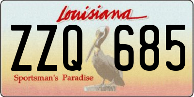 LA license plate ZZQ685