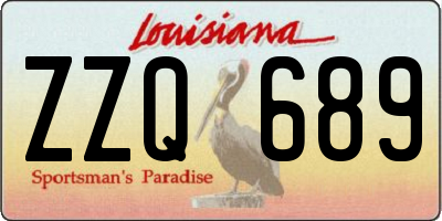 LA license plate ZZQ689