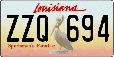LA license plate ZZQ694