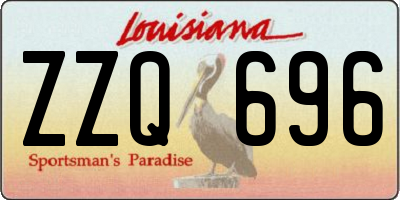 LA license plate ZZQ696