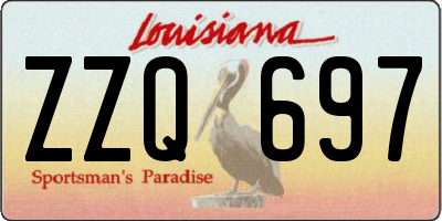 LA license plate ZZQ697