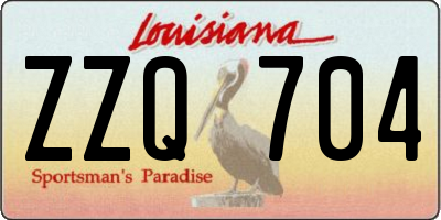 LA license plate ZZQ704