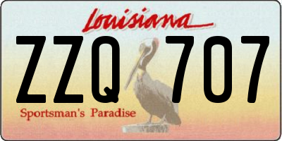 LA license plate ZZQ707