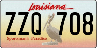 LA license plate ZZQ708