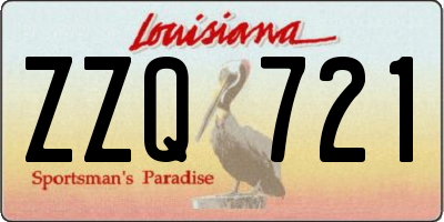 LA license plate ZZQ721