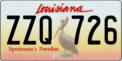 LA license plate ZZQ726