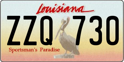 LA license plate ZZQ730