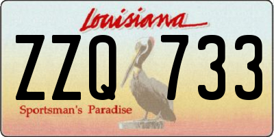 LA license plate ZZQ733