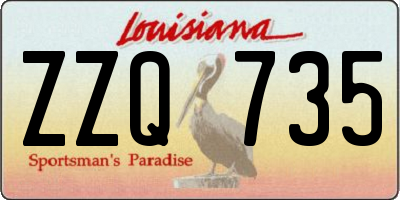 LA license plate ZZQ735