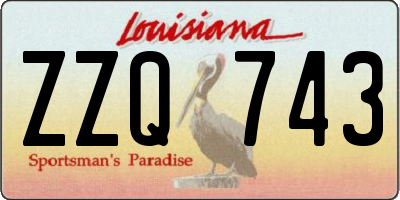 LA license plate ZZQ743