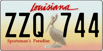LA license plate ZZQ744