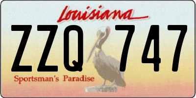 LA license plate ZZQ747