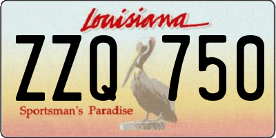 LA license plate ZZQ750