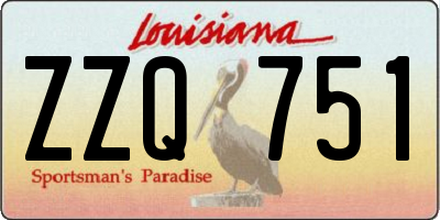 LA license plate ZZQ751