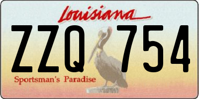 LA license plate ZZQ754