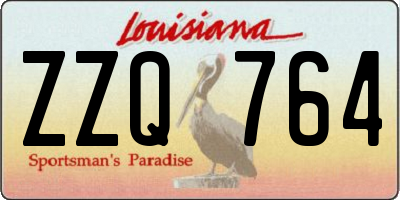 LA license plate ZZQ764