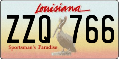 LA license plate ZZQ766