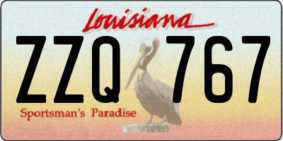 LA license plate ZZQ767