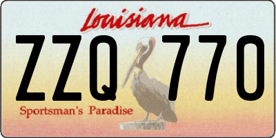 LA license plate ZZQ770