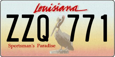 LA license plate ZZQ771