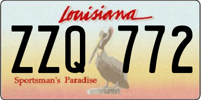 LA license plate ZZQ772