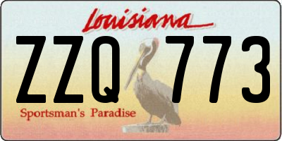 LA license plate ZZQ773