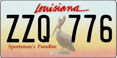 LA license plate ZZQ776