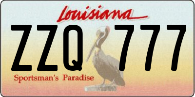 LA license plate ZZQ777