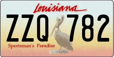 LA license plate ZZQ782