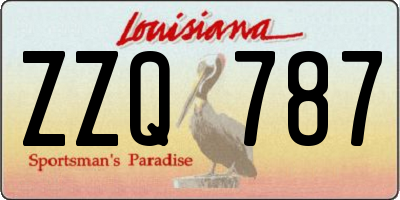 LA license plate ZZQ787
