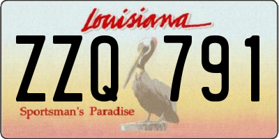 LA license plate ZZQ791