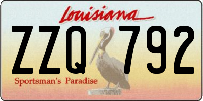 LA license plate ZZQ792