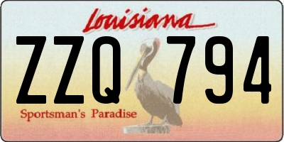 LA license plate ZZQ794