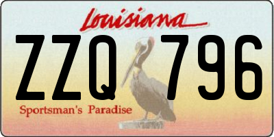 LA license plate ZZQ796
