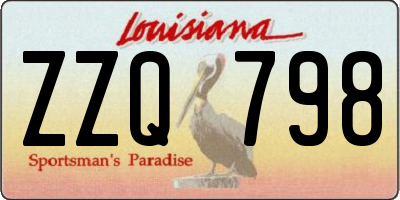 LA license plate ZZQ798