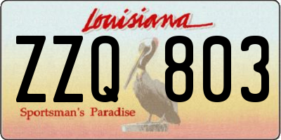 LA license plate ZZQ803