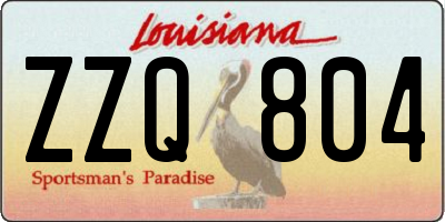 LA license plate ZZQ804