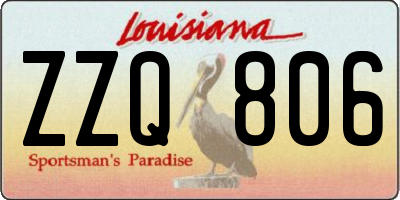 LA license plate ZZQ806