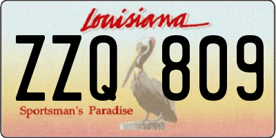 LA license plate ZZQ809