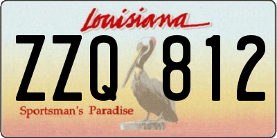 LA license plate ZZQ812