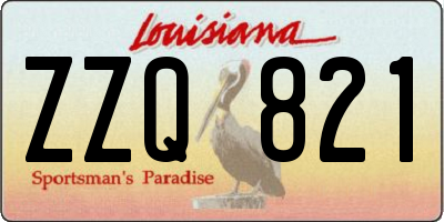 LA license plate ZZQ821