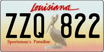 LA license plate ZZQ822