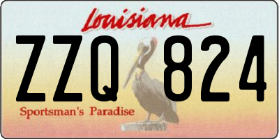 LA license plate ZZQ824