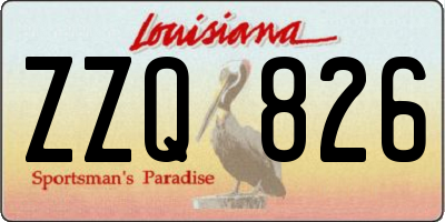 LA license plate ZZQ826