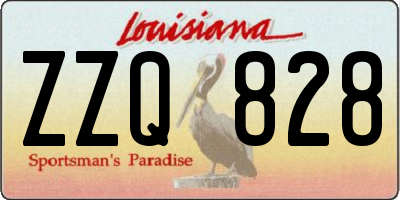 LA license plate ZZQ828
