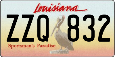 LA license plate ZZQ832