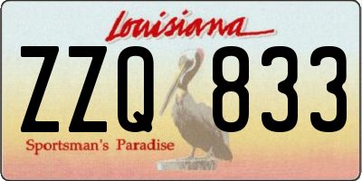 LA license plate ZZQ833