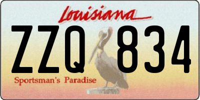 LA license plate ZZQ834