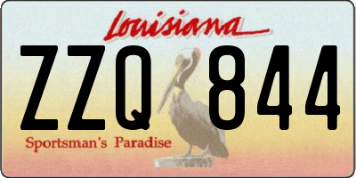 LA license plate ZZQ844